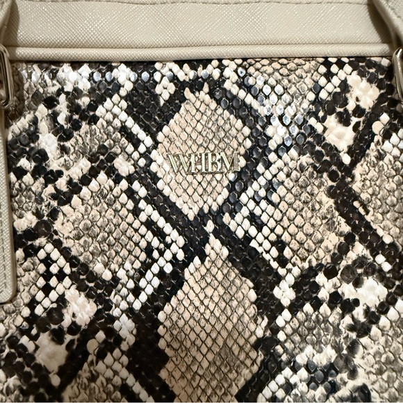 White House Black Market Snakeskin Print Laptop Briefcase Crossbody Bag - Picture 10 of 13
